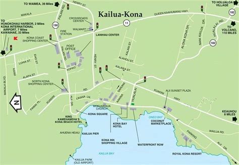 Kailua Kona Map Downtown Alii Drive