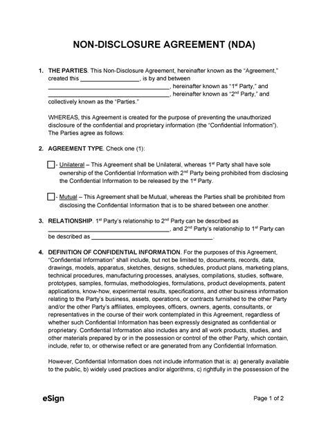 Free Non-Disclosure Agreement (NDA) Template | PDF | Word