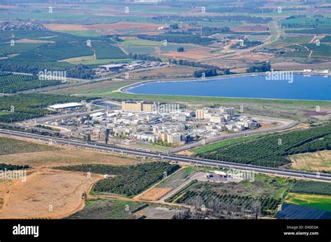 Aerial view of Sharon District, Israel from within a Cessna airplane ...