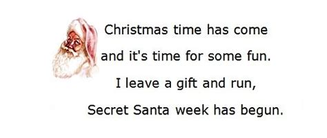 Secret Santa Poems, Clever Sayings | Secret santa poems, Secret santa messages, Secret santa note