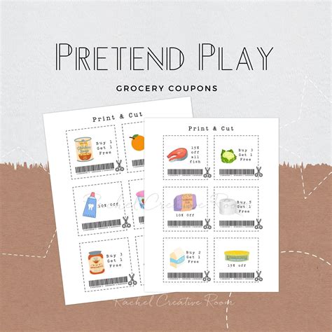 Pretend Play Store Coupons Bundle Printable Supermarket - Etsy UK