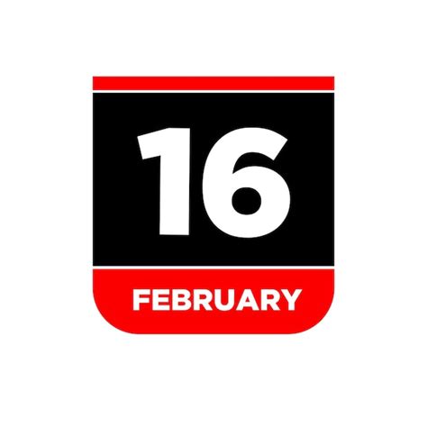 Premium Vector | 16 feb calendar day vector icon