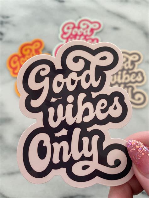 Good vibes only vinyl stickers waterproof | Etsy