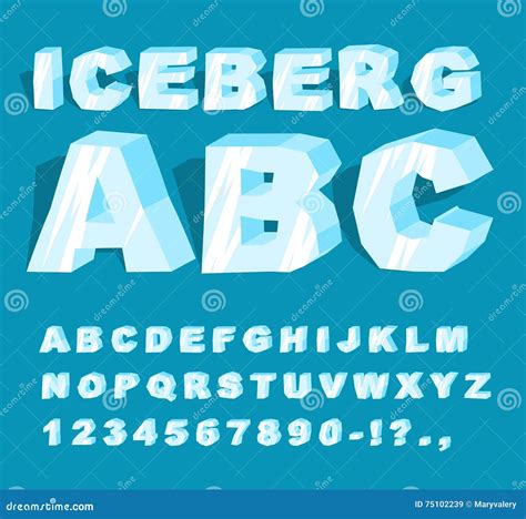 Police D'iceberg Alphabet De Glace Ensemble De Lettres De Glace Froide ...