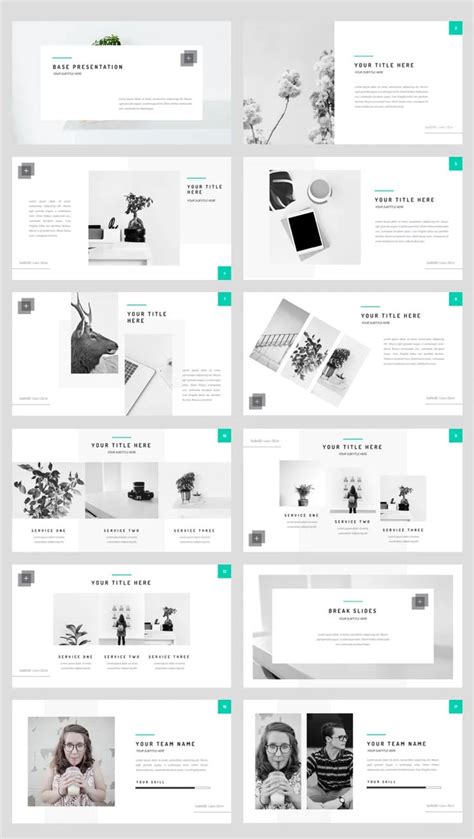 Minimal PowerPoint Template. 30 Slides | Ppt template design, Powerpoint presentation design ...