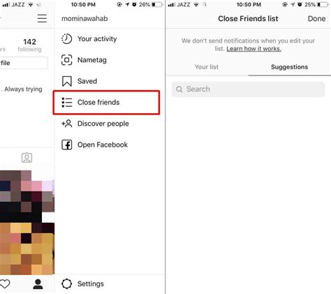 How to create a close friends list on Instagram