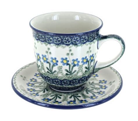 Blue Rose Polish Pottery Blue Posy Coffee Mug & Saucer, 1 - Fry’s Food ...