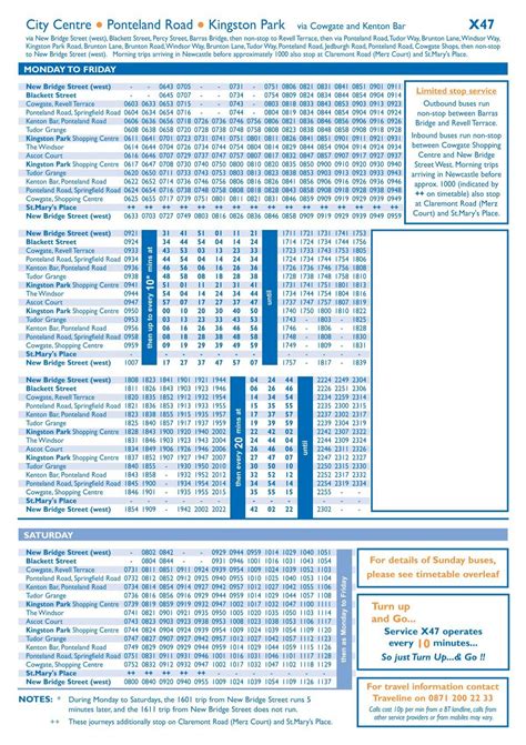 Please click here to view Service X47 timetable - Stagecoach