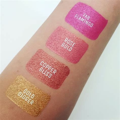 Aromi Metallic Matte Liquid Lipsticks Fab flamingo, rose gold, copper bliss, and gold digger ...