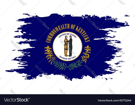 Kentucky flag grunge brush color image Royalty Free Vector