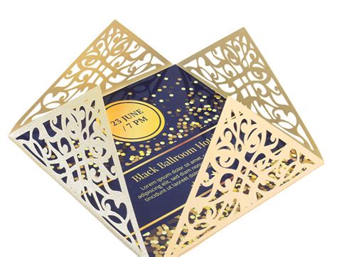 Four-fold Invitation Template SVG, DXF, Ai, CRD, Eps Laser Paper Cut ...