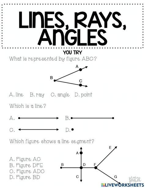 Lines, rays, and angles worksheet | Live Worksheets - Worksheets Library