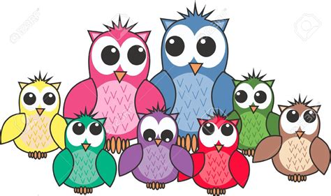 Owl Family Illustration Royalty Free SVG, Cliparts, Vectors, And - Clip ...