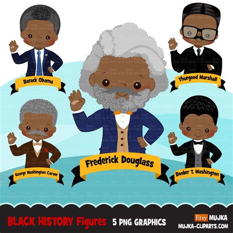 Black history clipart, black history male figures Frederick Douglass, – MUJKA CLIPARTS