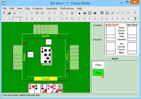 Belote (or Belot), free card game against the computer