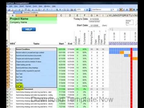 Construction Schedule Template Excel | HQ Template Documents