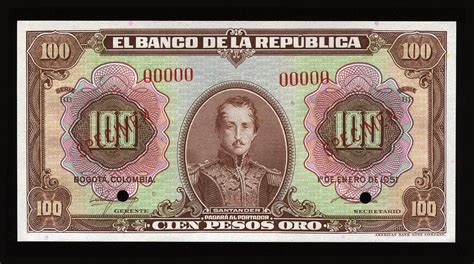 Colombia banknotes 100 Colombian Pesos Oro banknote 1951|World Banknotes & Coins Pictures | Old ...