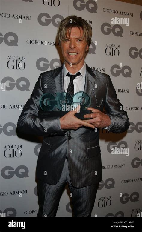 Singer David Bowie with his Outstanding Achievement award during GQ Men of the Year Awards at ...