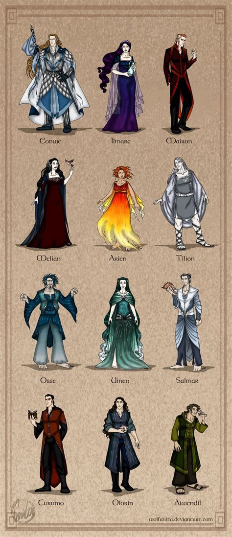 The Valar & The Maiar from The Silmarillion Fan Art | Tolkien, Middle ...