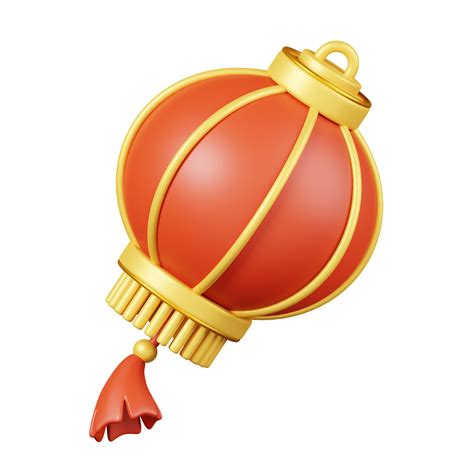 Red Chinese lantern isolated. Chinese new year elements icon. 3D ...