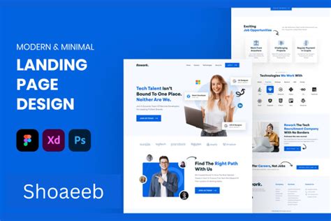 Professional web landing page UI UX design or clean web UI in Figma for $40, freelancer Shoaeeb ...