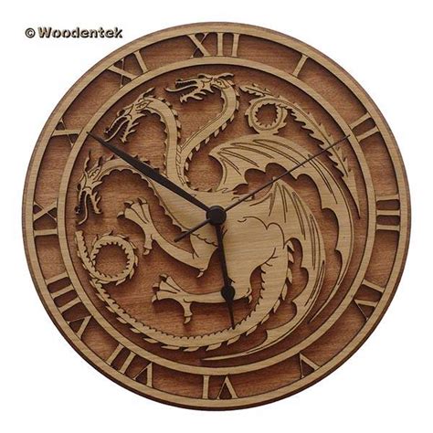 Handmade Game of Thrones Wood Wall Clocks | Gadgetsin