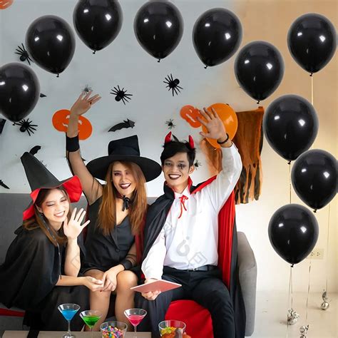 100 Pcs 5 inch Black Balloons with 2 Rolls Black Ribbons, Mini Black Latex Balloons Helium ...