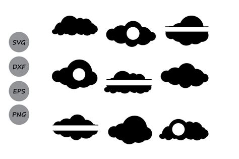 Cloud SVG, Cloud monogram svg, Cloud Silhouette, Cloud vector. By CosmosFineArt | TheHungryJPEG