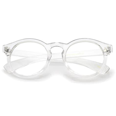 Classic Translucent Wide Temple Round Clear Lens P3 Round Eyeglasses ...