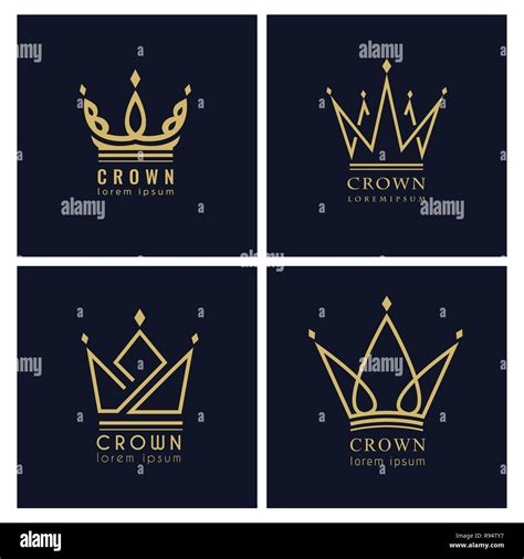 Vintage Crown Logo Royal King Queen abstract Logo design vector template. Vector, illustration ...