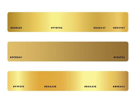 three gold labels with different font and numbers