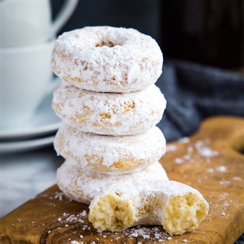 Old Fashioned Powdered Sugar Donuts {Low Fat} - The Busy Baker