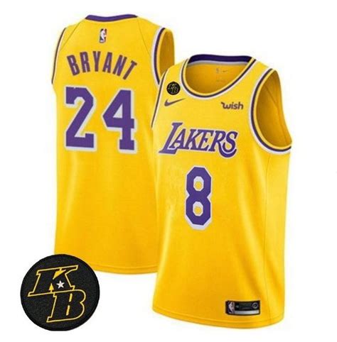 Men's Kobe Bryant jersey 8 and 24 together gold