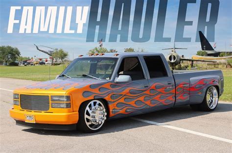 Slammed OBS dually with custom painted flames - Street Trucks