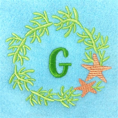 Coral wreath embroidery design - Machine Embroidery Geek