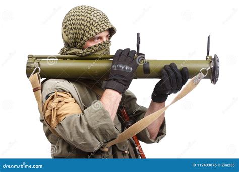 Mercenary with Anti-tank Rocket Launcher Stock Photo - Image of handgun ...