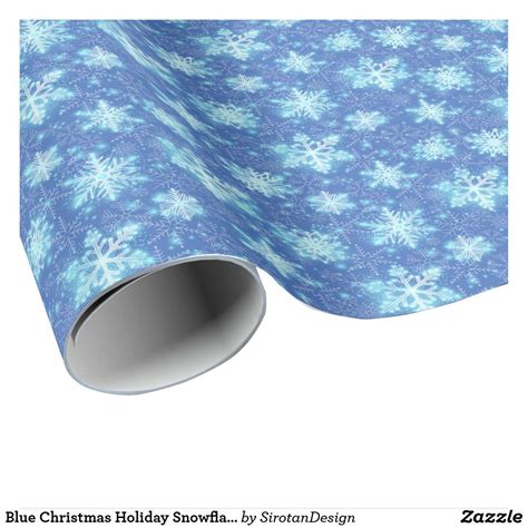 Blue Christmas Holiday Snowflake Pattern Wrapping Paper | Zazzle.com | Holiday snowflakes, Blue ...