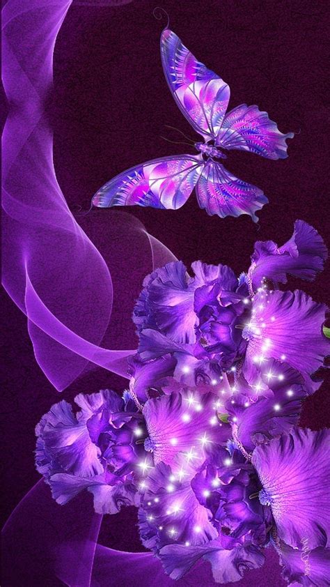 Purple Diamond Butterfly Wallpaper Download | MobCup