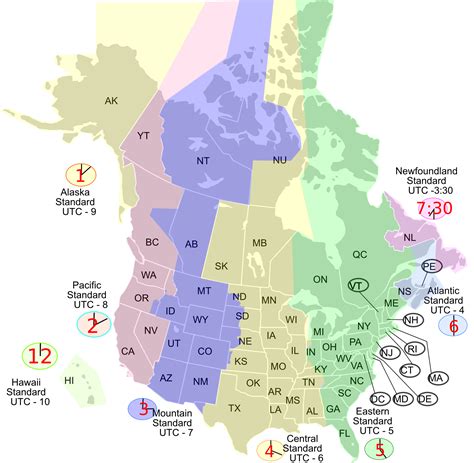 North America Time Zone Map - GIS Geography