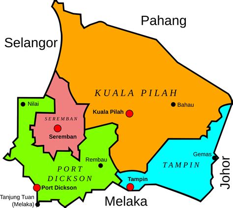 Clipart - Map of Negeri Sembilan, Malaysia