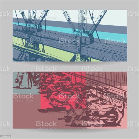 Set Of City Banner Design Elements Vector Illustration Stock ...