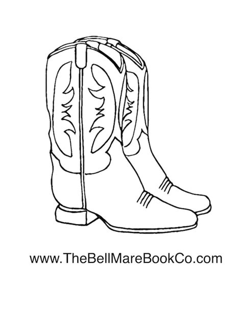 Rodeo Cowboy Boots Coloring Page - Etsy