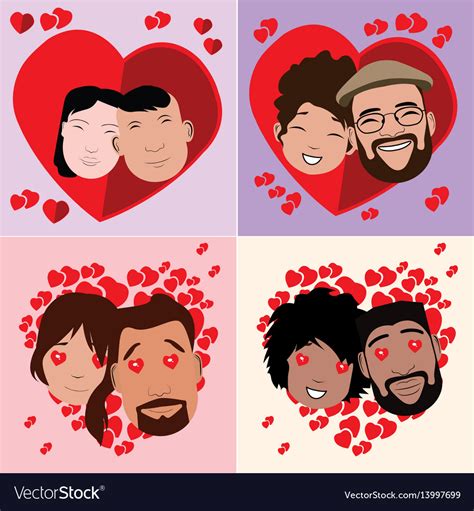 Set of in-love characters Royalty Free Vector Image