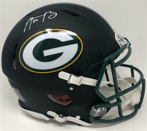 Aaron Rodgers Signed Green Bay Packers Full-Size Matte Black Speed ...