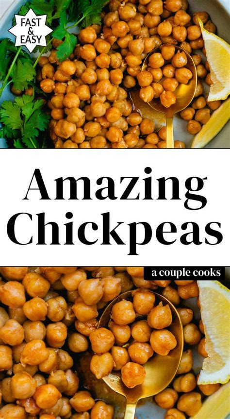 Here's how to cook canned chickpeas so that they taste amazing! This recipe transforms a bland ...