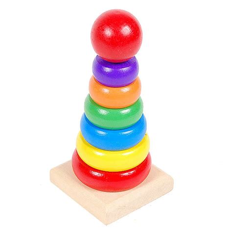 Kids Baby Wooden Toys Stacking Ring Tower Stapelring Blocks Learning Educational Toys For ...