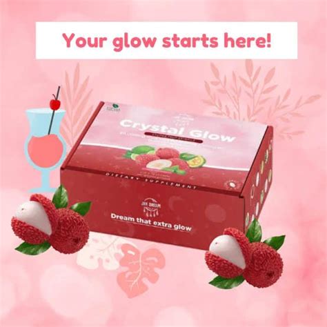 Crystal glow (lychee)collagen drink -10 sachets with freebie – Skin ...