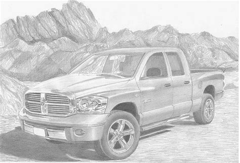 2008 Dodge Ram Laramie Pickup TRUCK ART PRINT Drawing by Stephen Rooks | Pixels