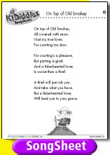 On Top of Old Smokey song and lyrics from KIDiddles