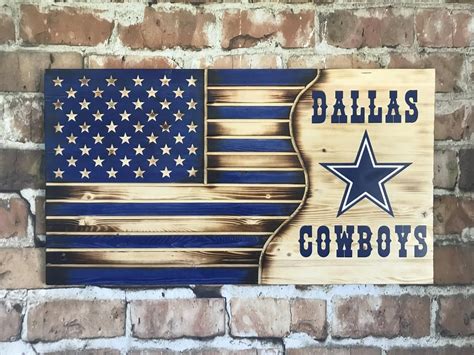 Dallas cowboys flag wood flag football home decor man | Etsy | Wood flag, American flag wood ...